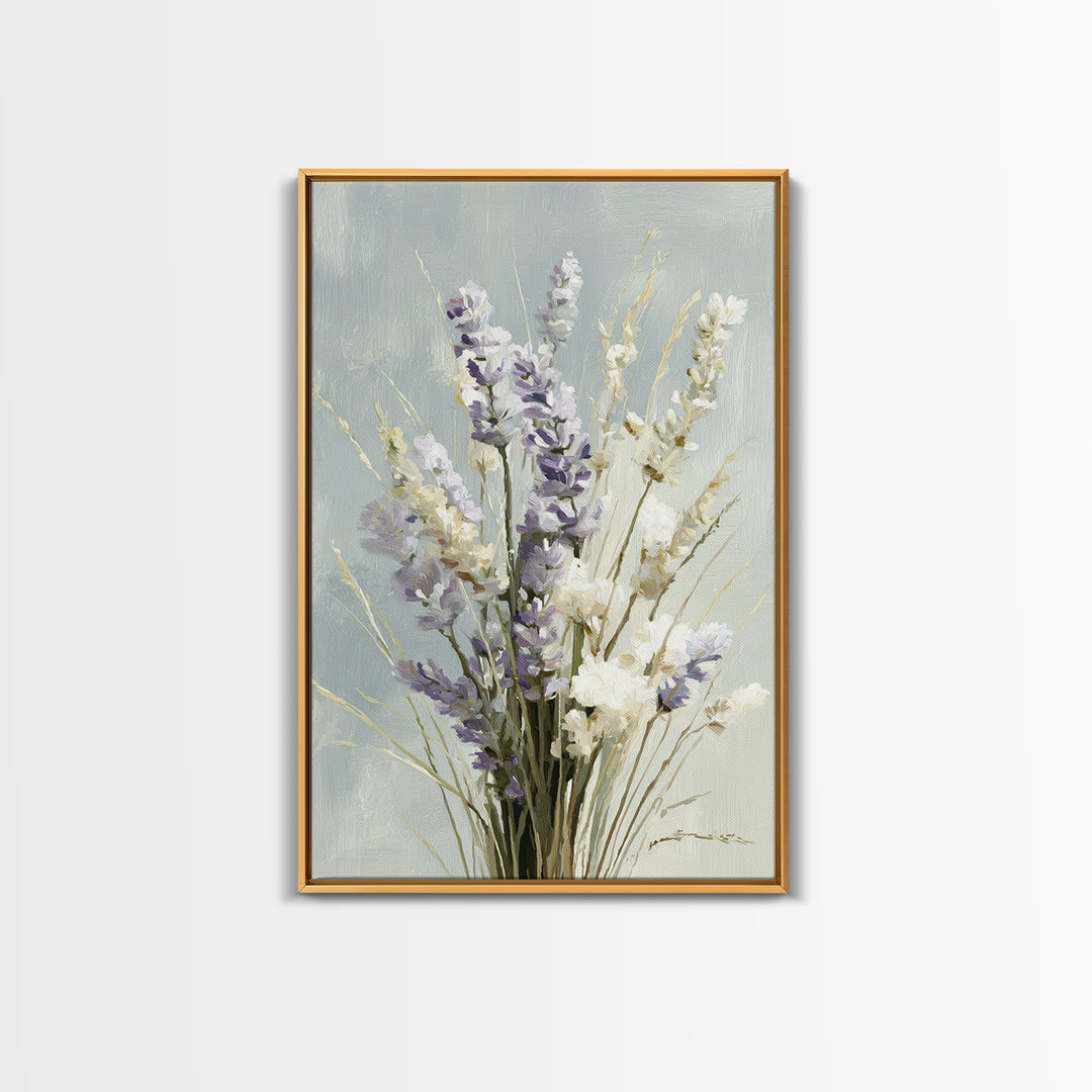 Lavender Botanical Still Life Framed Canvas Print, Medical Office Art, Printable Art, Office Decor, Watercolor Art, Calm, MOA-2x3-53