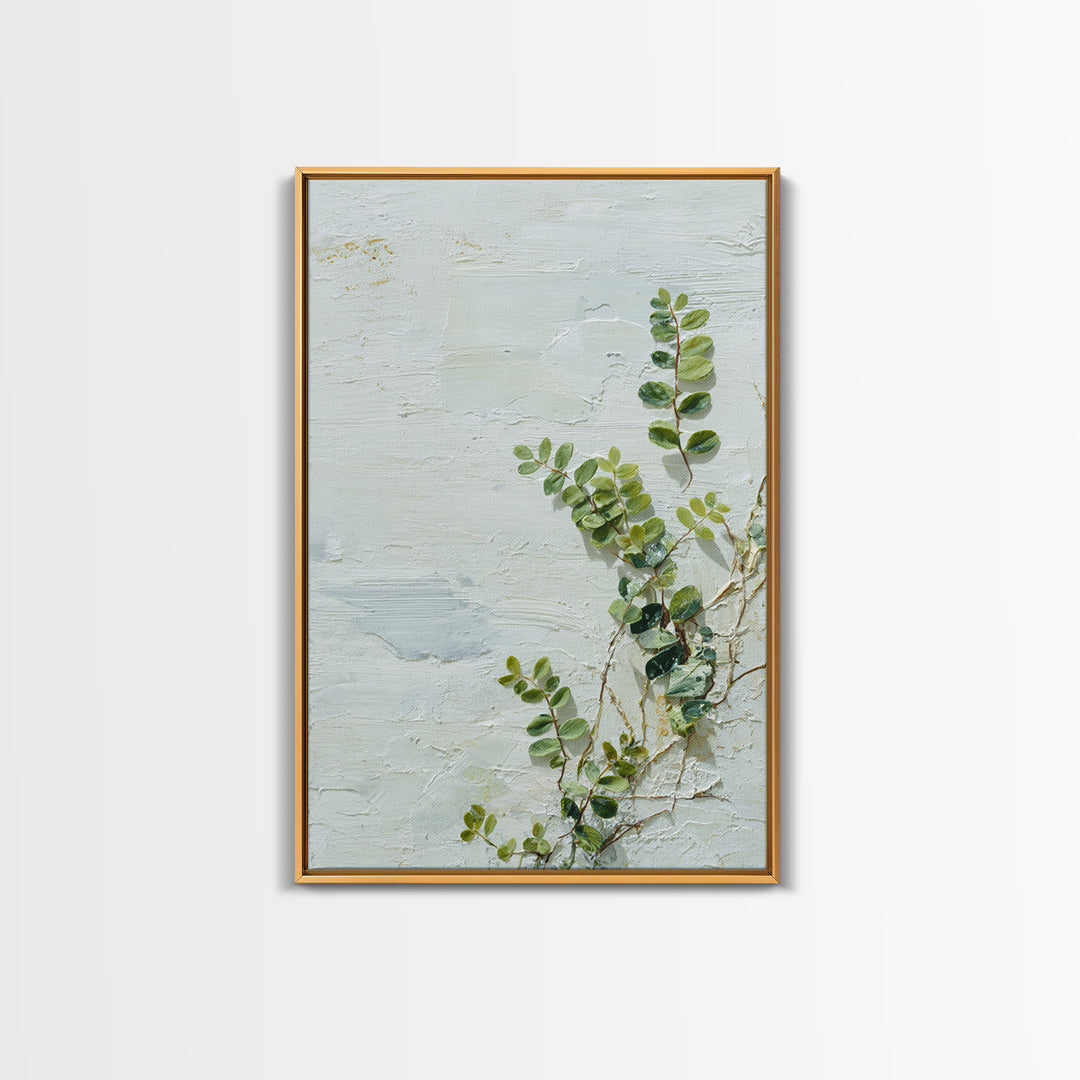 Minimal Green Fern Specimen Framed Canvas Print, Medical Office Art, Room Decor, Office Decor, Calm, Medical Student Gift, MOA-2x3-64
