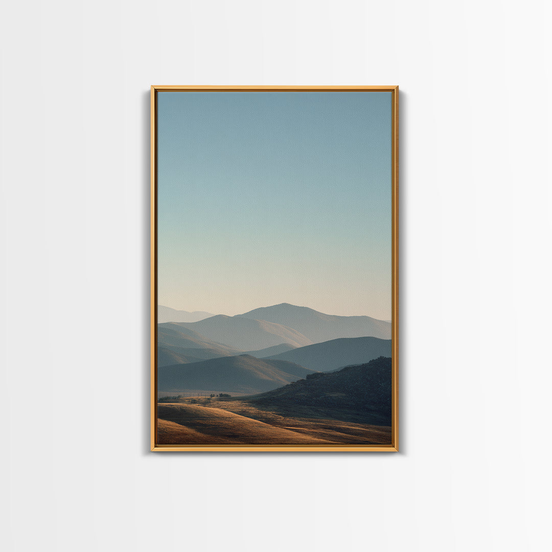 Minimal Sunrise over Rounded Hills Canvas Print, Medical Office Art, Wall Decor, Office Decor, Calm, Medical Office Decor, MOA-2x3-79