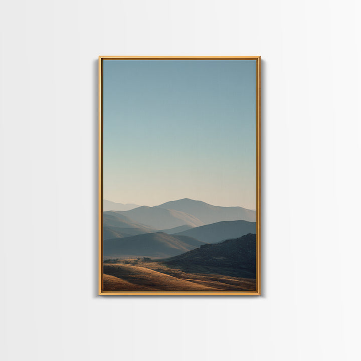 Minimal Sunrise over Rounded Hills Canvas Print, Medical Office Art, Wall Decor, Office Decor, Calm, Medical Office Decor, MOA-2x3-79
