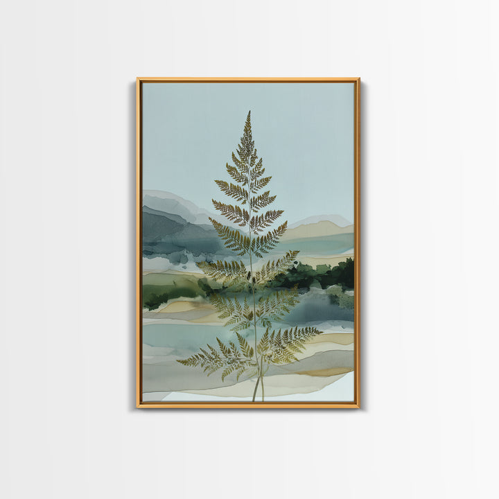Minimal Green Fern Specimen Framed Canvas Print, Medical Office Art, Printable Art, Office Decor, Calm, Medical Wall Art, MOA-2x3-88