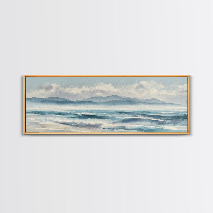 Coastal Shells and Water Study Framed Canvas Print, Medical Office Art, Heart Anatomy Print, Office Decor, Fine Art, Calm, MOA-3x1-12