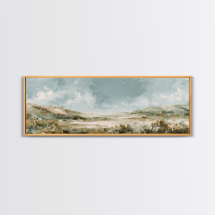 Sunlit Meadow with Wildflowers and Calm Mood Canvas Print, Medical Office Art, Anatomy Art, Office Decor, Watercolor Art, Calm, MOA-3x1-4