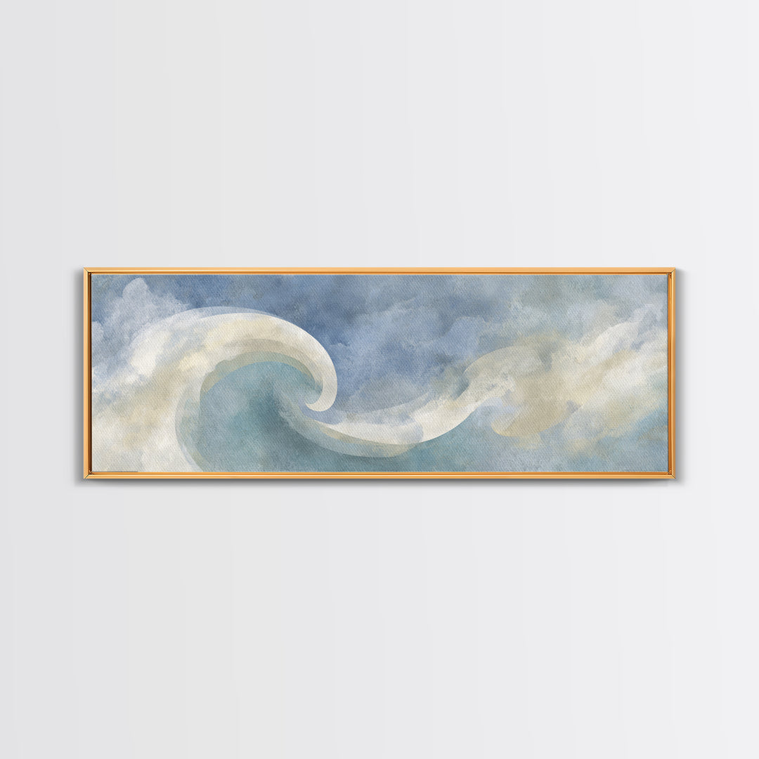 Calming Blue Abstract Canvas Print, Medical Office Art, Brain Art, Office Decor, Abstract Art, Calm, Boho Decor, MOA-3x1-41