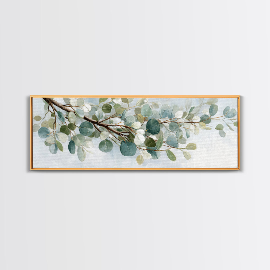 Botanical Eucalyptus Branch Canvas Print, Medical Office Art, Wall Decor, Office Decor, Fine Art, Calm, Medical Office Decor, MOA-3x1-43