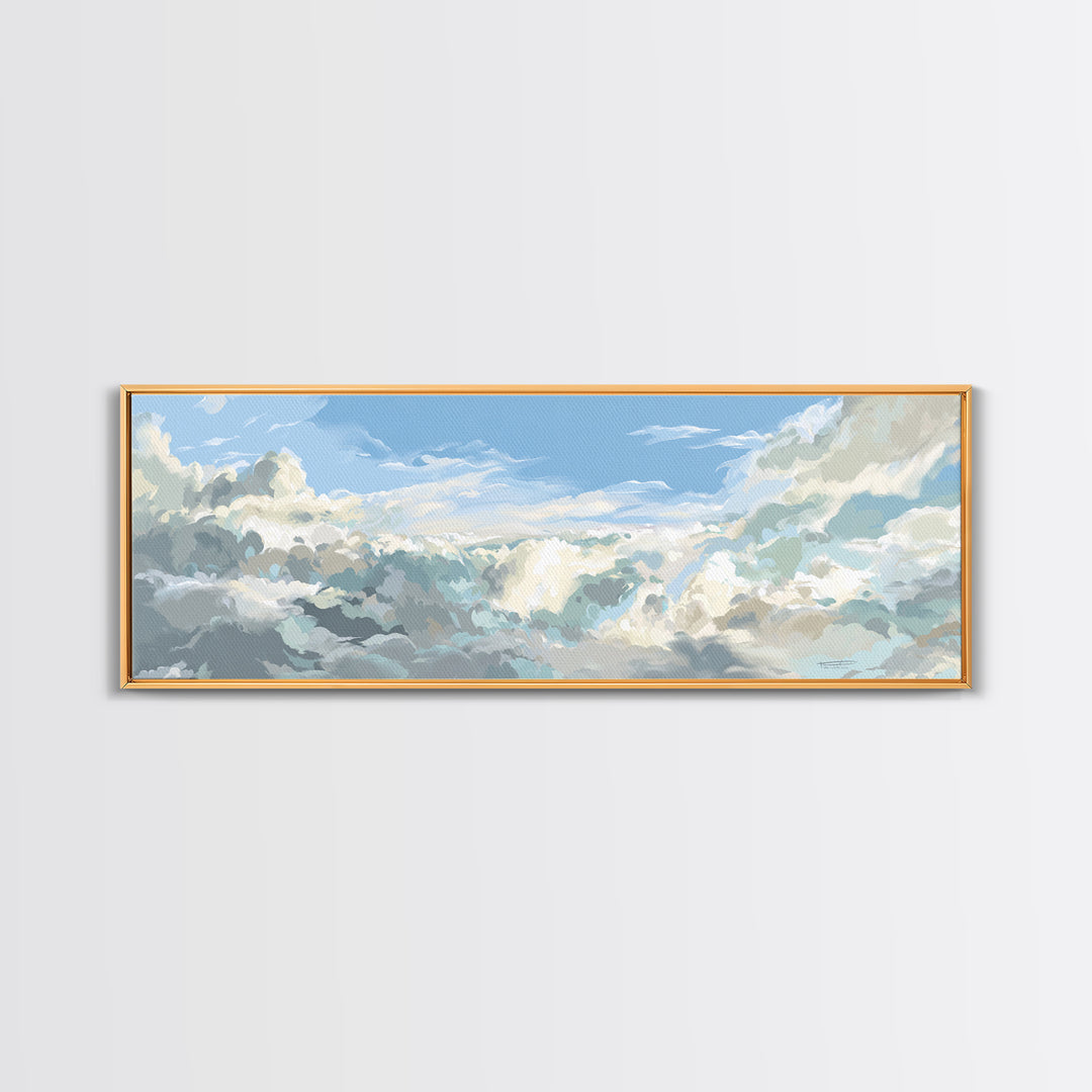 Sky and Cloud Scene Canvas Print, Medical Office Art, Medical Wall Art, Office Decor, Abstract Art, Calm, Neutral Decor, MOA-3x1-49