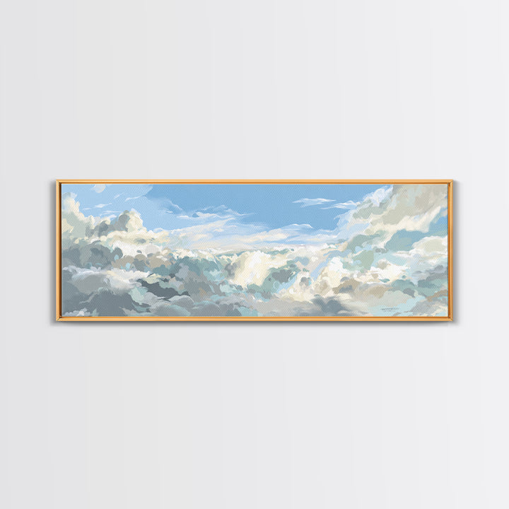 Sky and Cloud Scene Canvas Print, Medical Office Art, Medical Wall Art, Office Decor, Abstract Art, Calm, Neutral Decor, MOA-3x1-49