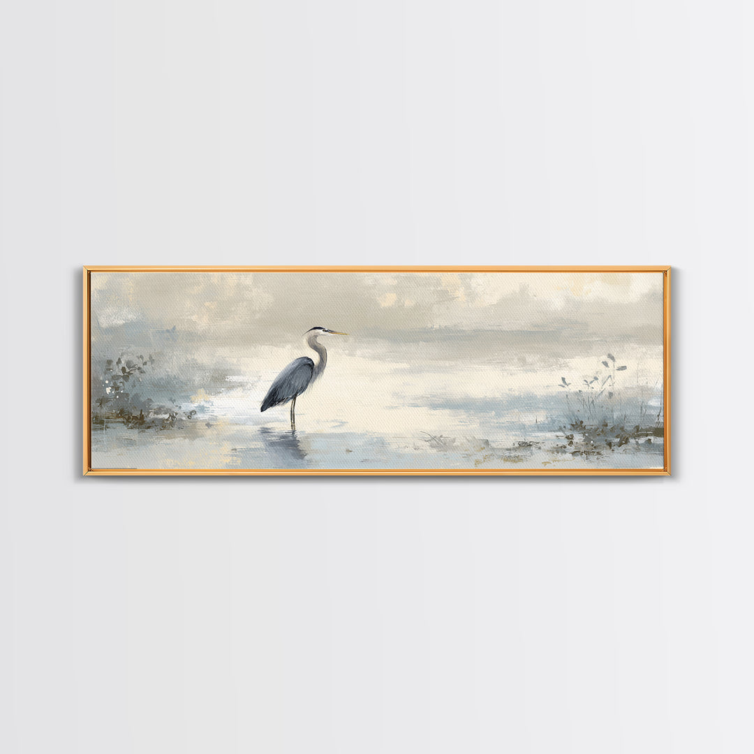Blue Heron Standing Canvas Print, Medical Office Art, Educational Poster, Office Decor, Fine Art, Calm, Fine Art Print, MOA-3x1-6