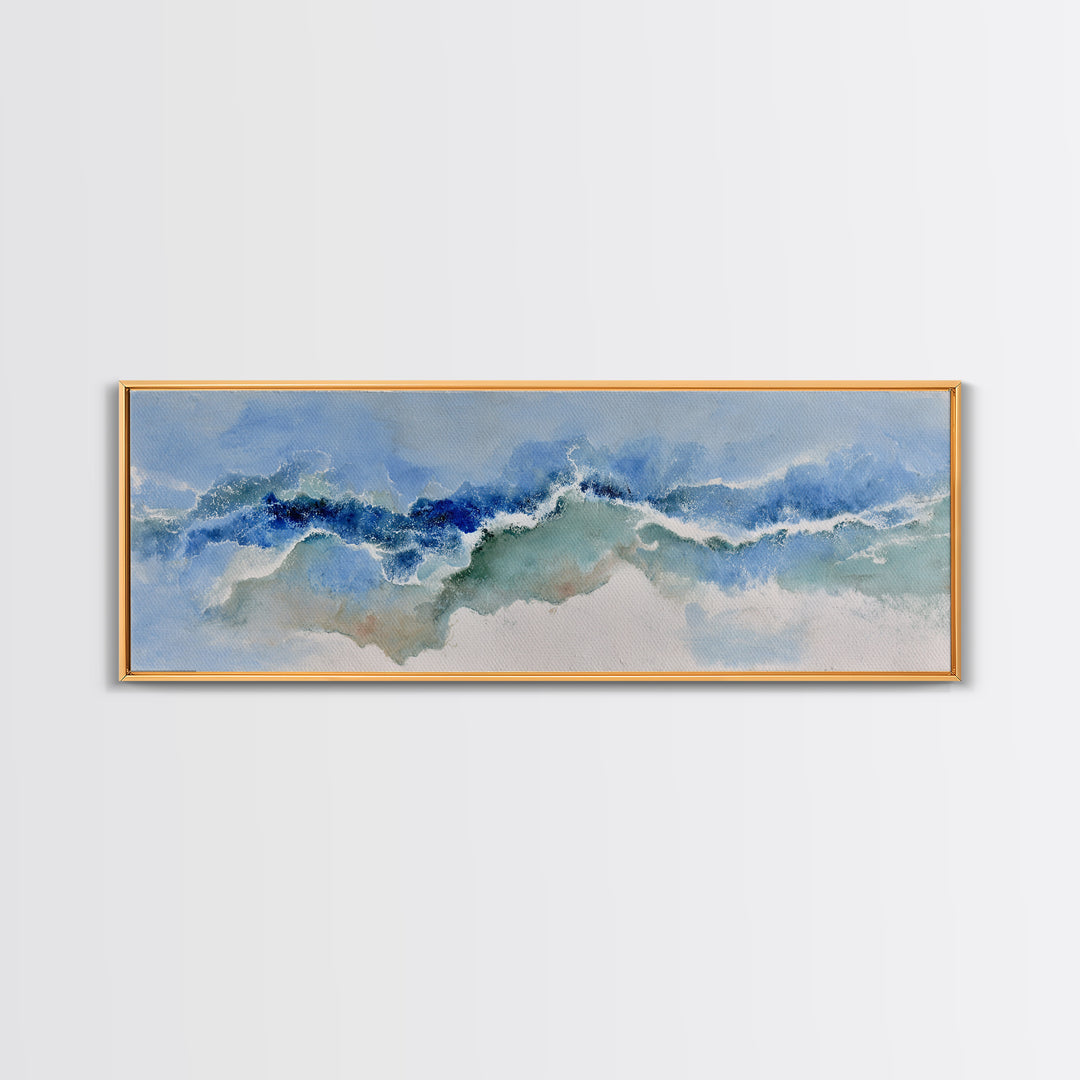 Calming Blue Abstract Canvas Print, Medical Office Art, Brain Art, Office Decor, Abstract Art, Calm, Boho Decor, MOA-3x1-65