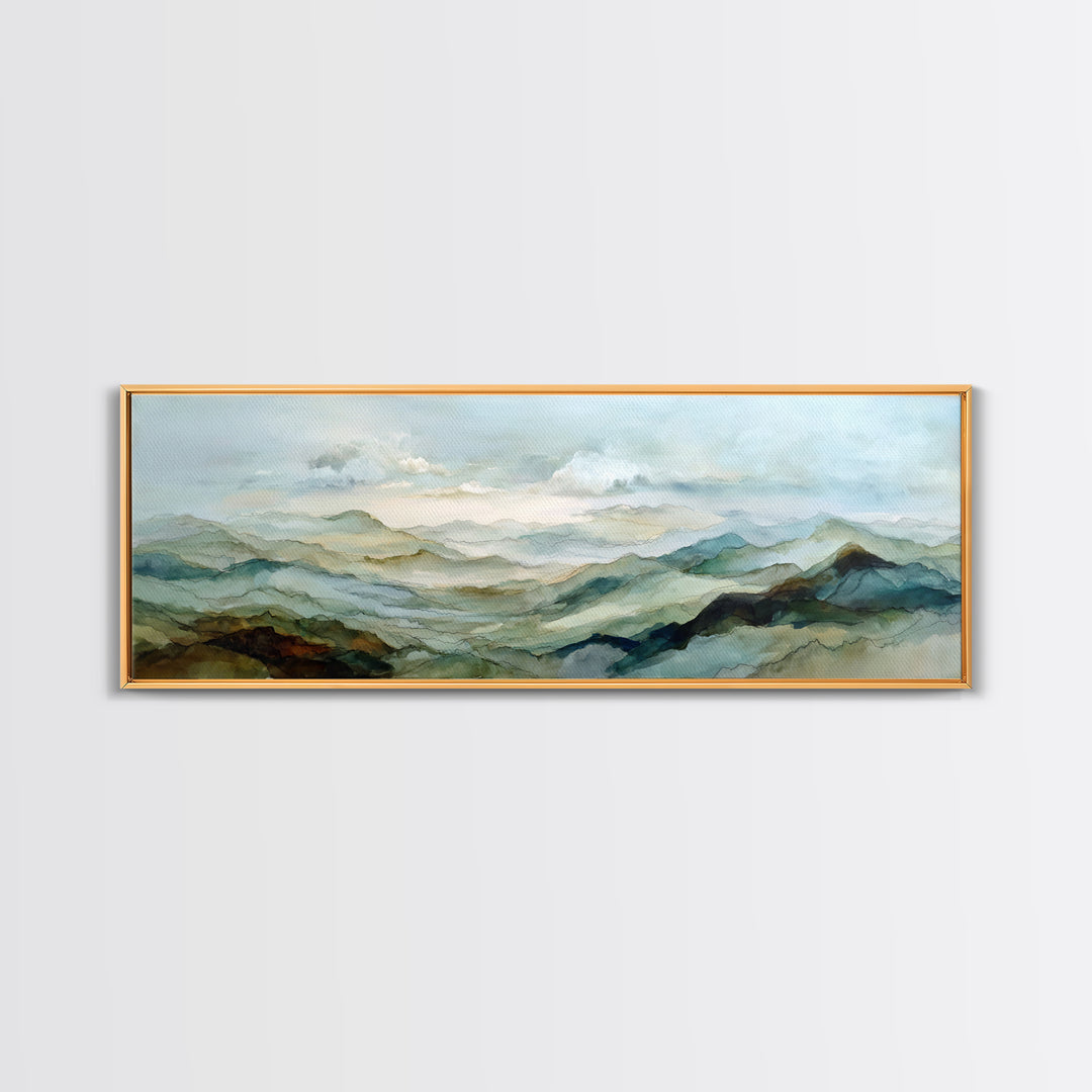 Soft Mountain Landscape Canvas Print, Medical Office Art, Medical Office Decor, Office Decor, Fine Art, Calm, Nurse Wall Art, MOA-3x1-66