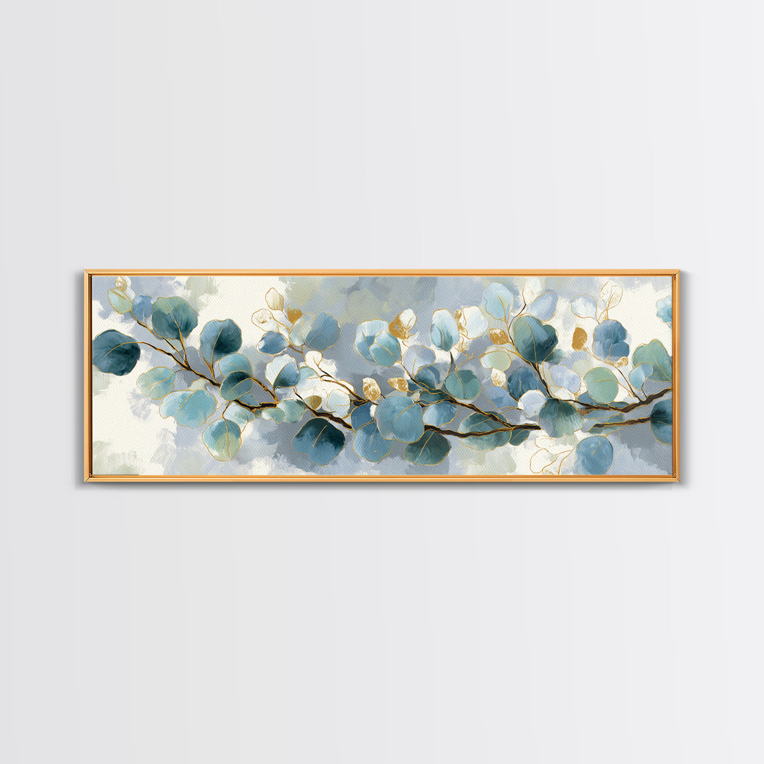 Botanical Eucalyptus Branch Framed Canvas Print, Medical Office Art, Medical Student Gift, Office Decor, Fine Art, Calm, MOA-3x1-67
