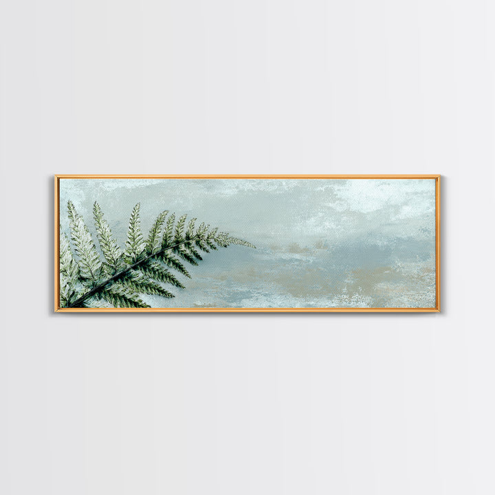 Minimal Green Fern Specimen Framed Canvas Print, Medical Office Art, Wall Art, Office Decor, Fine Art, Calm, Printable Card, MOA-3x1-72