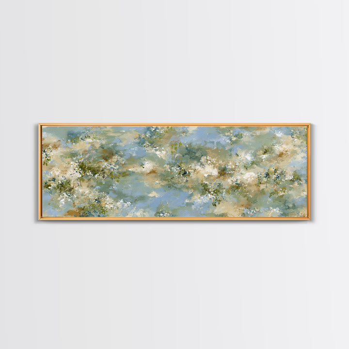Sunlit Meadow with Wildflowers and Calm Mood Canvas Print, Medical Office Art, Home Decor, Office Decor, Oil Painting, Calm, MOA-3x1-76