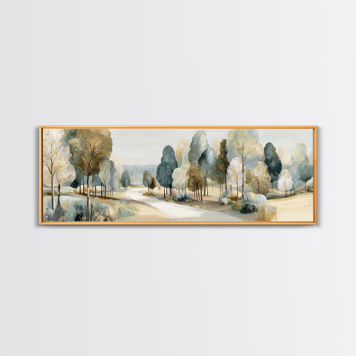 Gentle Forest Path Framed Canvas Print, Medical Office Art, Educational Poster, Office Decor, Fine Art, Calm, Fine Art Print, MOA-3x1-81