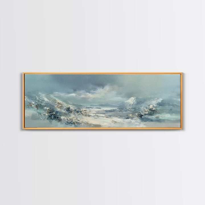 Soft Mountain Landscape Framed Canvas Print, Medical Office Art, Anatomy Poster, Office Decor, Watercolor Art, Calm, MOA-3x1-90