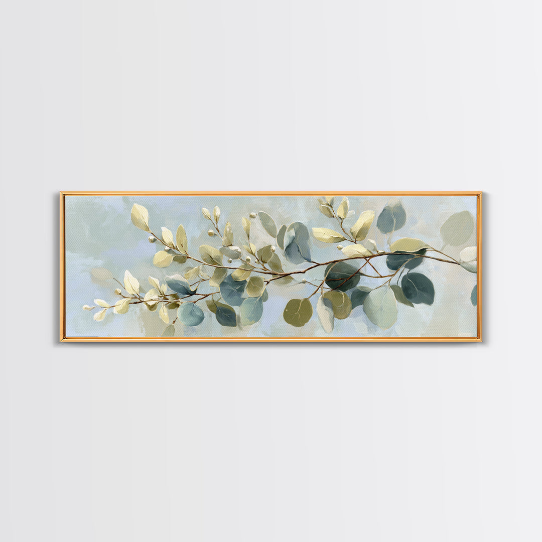 Botanical Eucalyptus Branch Canvas Print, Medical Office Art, Room Decor, Office Decor, Fine Art, Calm, Medical Student Gift, MOA-3x1-91