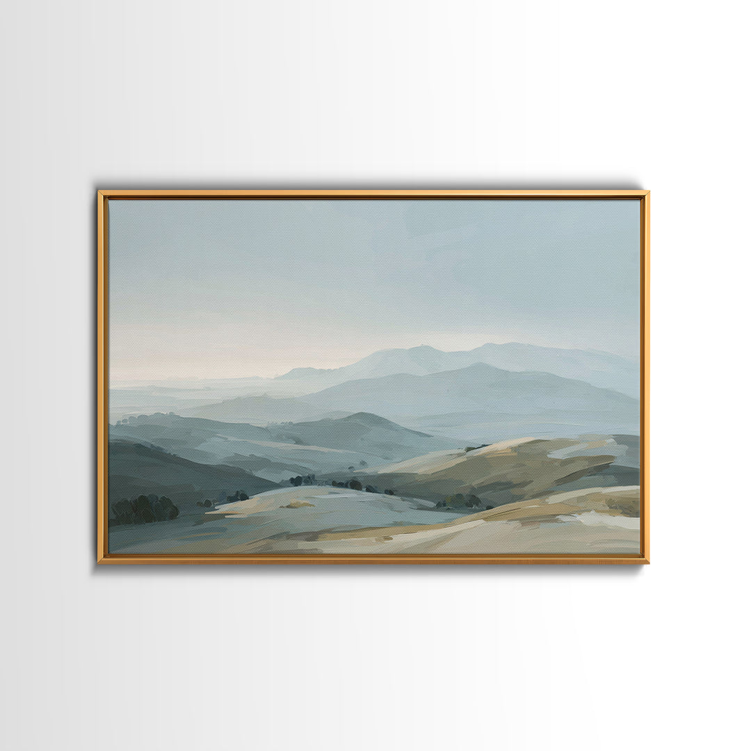 Minimal Sunrise over Rounded Hills Canvas Print, Medical Office Art, Medical Art, Office Decor, Fine Art, Calm, Biology Art, MOA-3x2-3