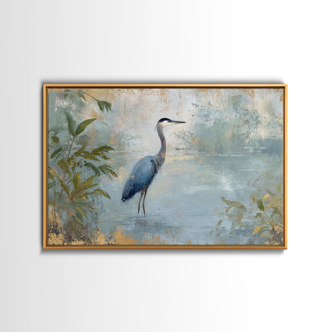 Blue Heron Standing Canvas Print, Medical Office Art, Medical Art, Office Decor, Fine Art, Calm, Biology Art, Nurse Wall Art, MOA-3x2-42