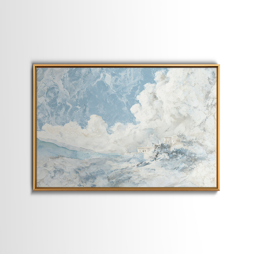 Subtle Marble Texture Framed Canvas Print, Medical Office Art, Room Decor, Office Decor, Oil Painting, Calm, MOA-3x2-47
