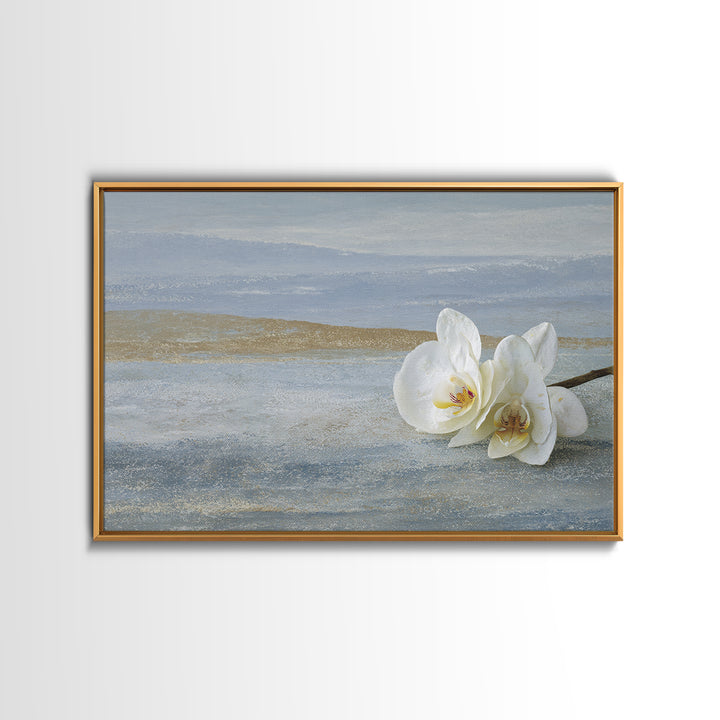 White Orchid on Gray Stone Surface Canvas Print, Medical Office Art, Brain Poster, Office Decor, Fine Art, Calm, Medical School, MOA-3x2-58