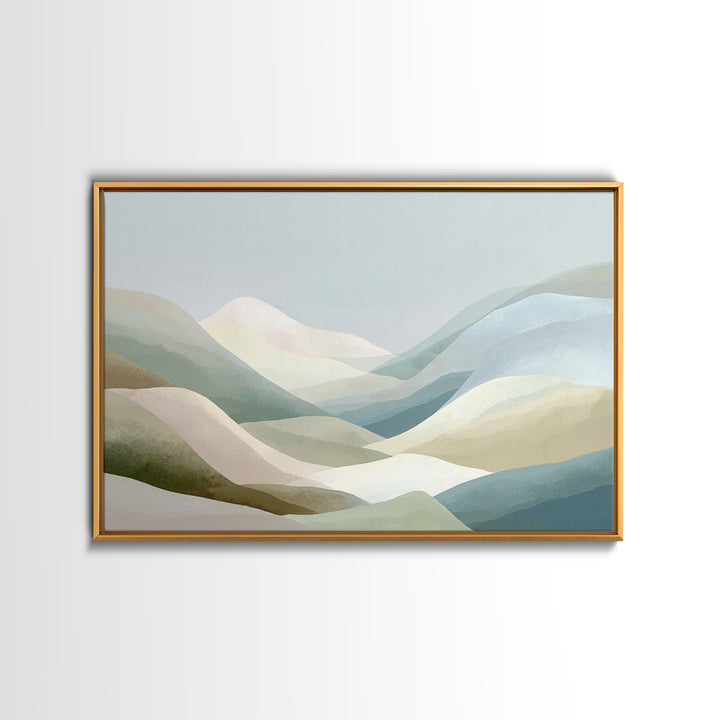 Soft Mountain Landscape Framed Canvas Print, Medical Office Art, Dental Office Decor, Office Decor, Fine Art, Calm, Brain Art, MOA-3x2-6