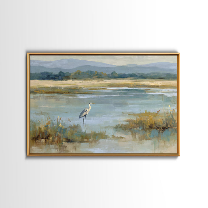 Blue Heron Standing Canvas Print, Medical Office Art, Medical Art, Office Decor, Fine Art, Calm, Biology Art, Nurse Wall Art, MOA-3x2-66