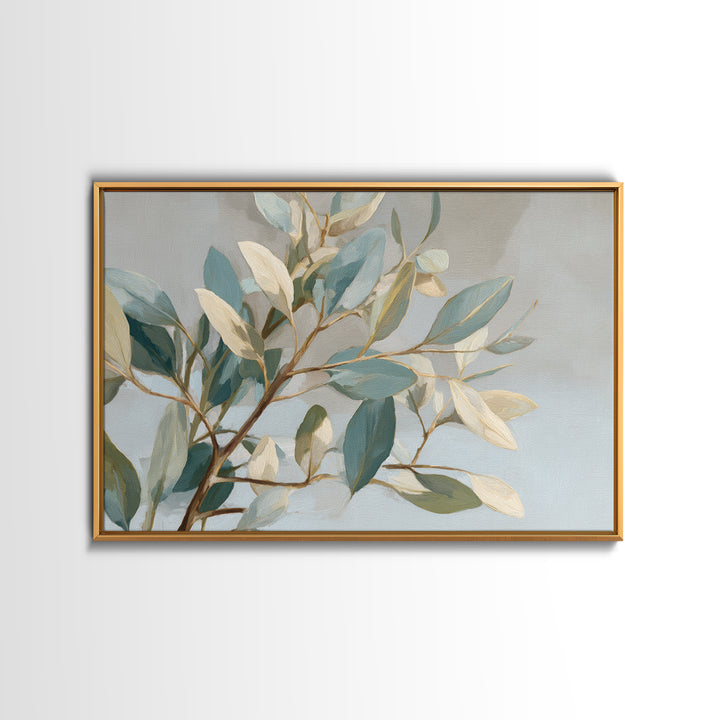 Botanical Eucalyptus Branch Framed Canvas Print, Medical Office Art, Home Decor, Office Decor, Fine Art, Calm, Medical Art, MOA-3x2-7