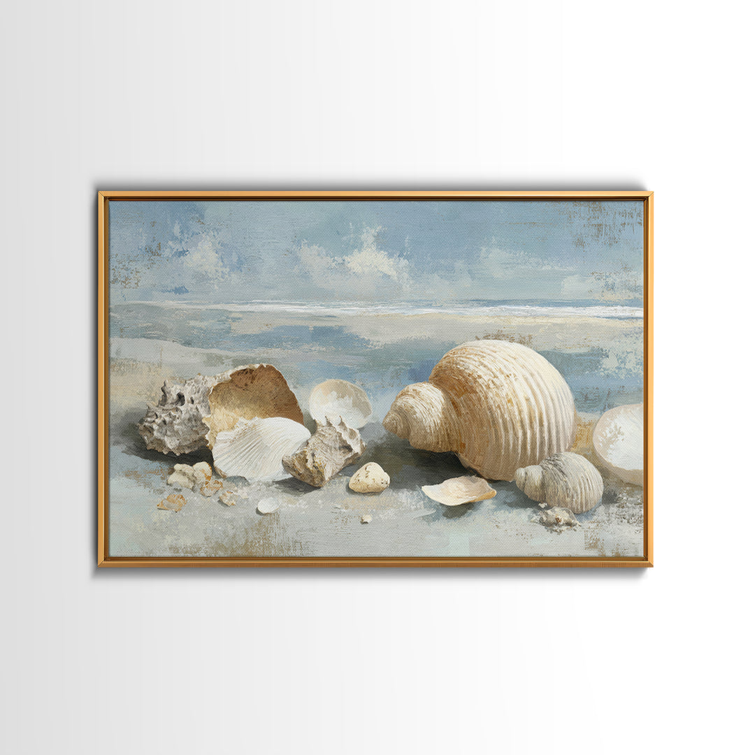 Coastal Shells and Water Study Canvas Print, Medical Office Art, Modern Decor, Office Decor, Fine Art, Calm, Home Decor, MOA-3x2-72