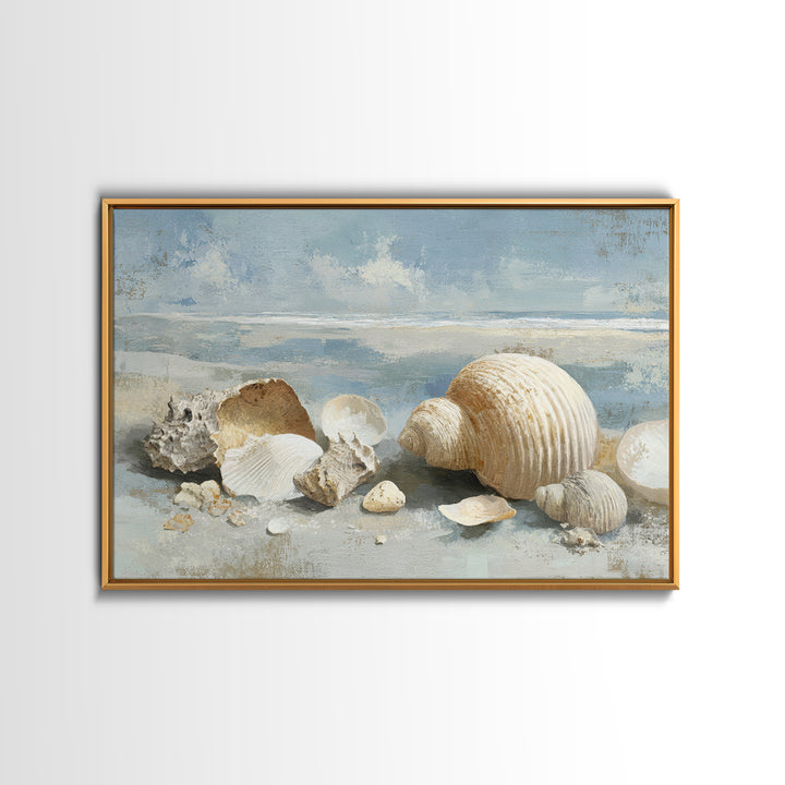 Coastal Shells and Water Study Canvas Print, Medical Office Art, Modern Decor, Office Decor, Fine Art, Calm, Home Decor, MOA-3x2-72