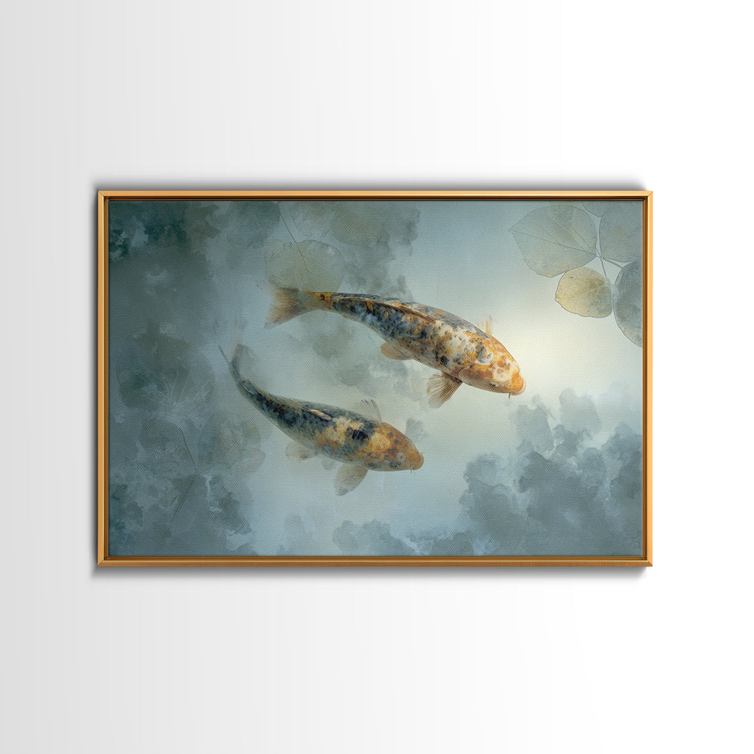 Calm Koi Fish Swimming Through Clear Water Canvas Print, Medical Office Art, Educational Poster, Office Decor, Fine Art, Calm, MOA-3x2-98