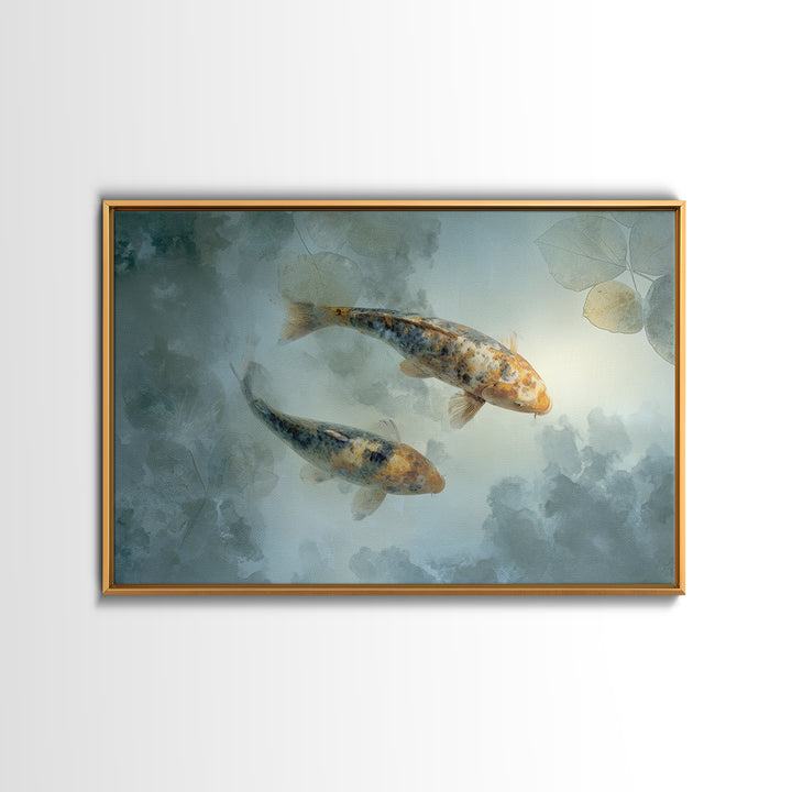 Calm Koi Fish Swimming Through Clear Water Canvas Print, Medical Office Art, Educational Poster, Office Decor, Fine Art, Calm, MOA-3x2-98