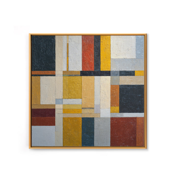 Urban Window Grid Transformed into Abstraction Framed Canvas Print, Modern Art, Art, Living Room Decor, Fine Art, Modern, MOD-1x1-12