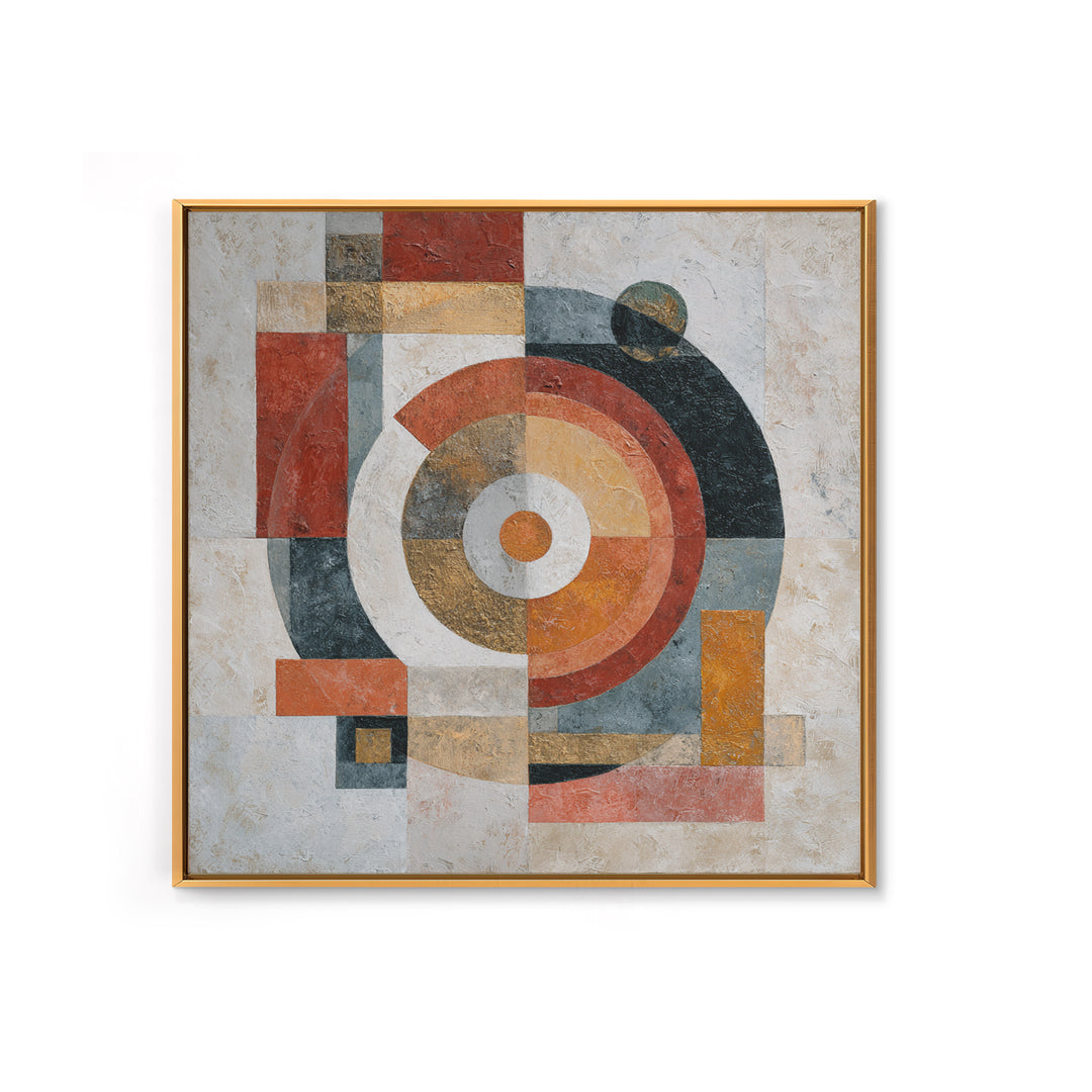 Abstract Circular Forms Framed Canvas Print, Modern Art, Abstract Wall Art, Living Room Decor, Fine Art, Modern, Neutral Decor, MOD-1x1-43