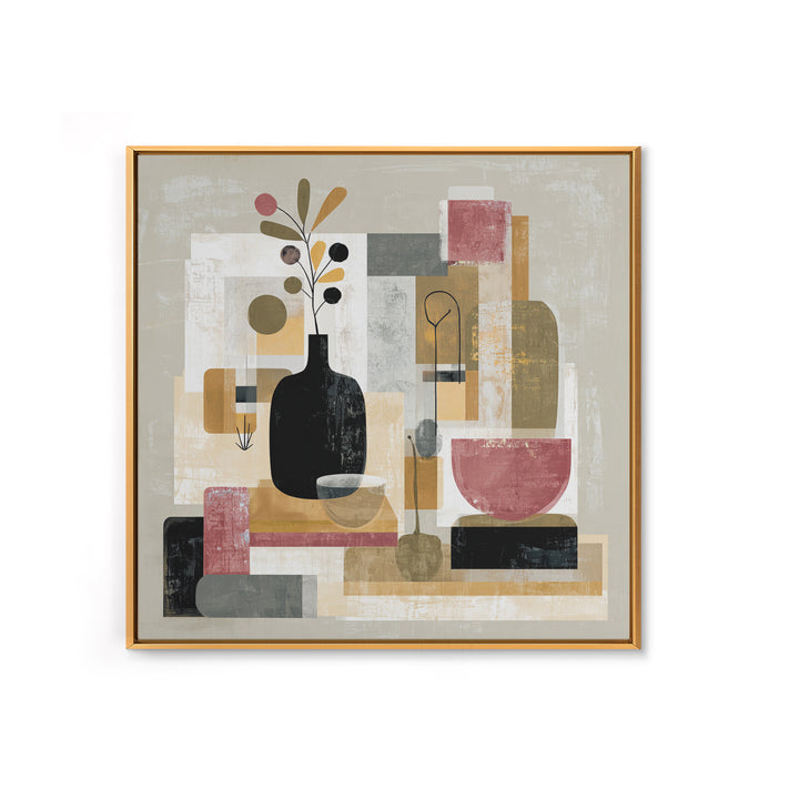 Modern Still Life Framed Canvas Print, Modern Art, Trendy Wall Art, Living Room Decor, Oil Painting, Modern, Minimalist Decor, MOD-1x1-61