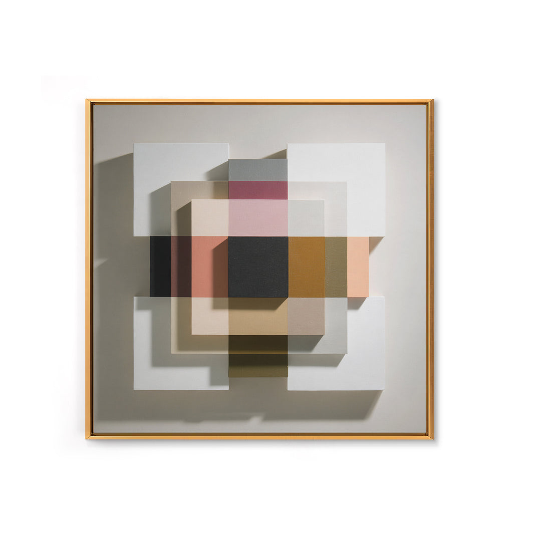Minimal Sculpture Shapes Painted Framed Canvas Print, Modern Art, Canvas, Living Room Decor, Fine Art, Modern, Boho Wall Art, MOD-1x1-8