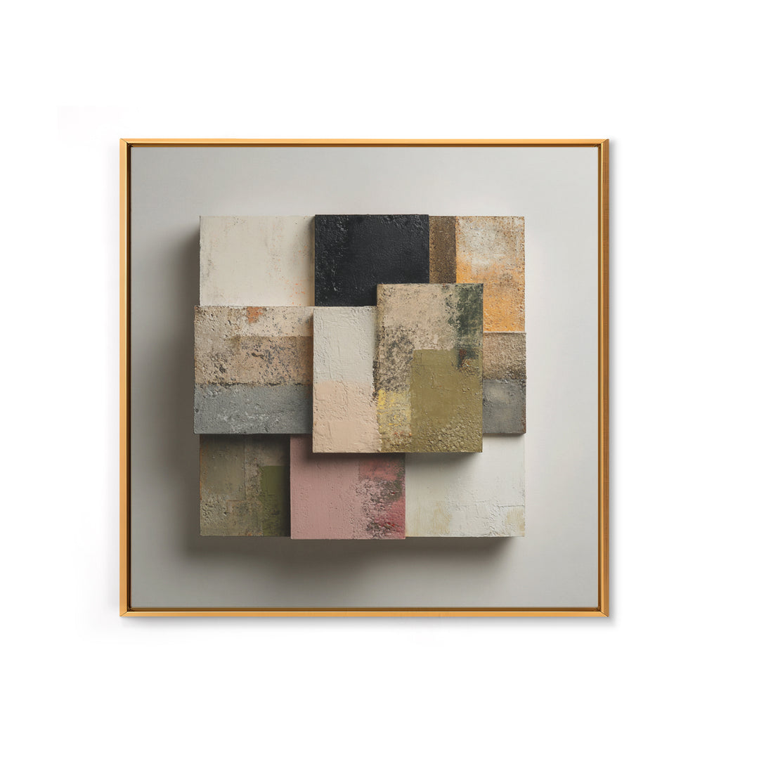 Minimal Sculpture Shapes Painted Framed Canvas Print, Modern Art, Modern Decor, Living Room Decor, Abstract Art, Modern, MOD-1x1-80