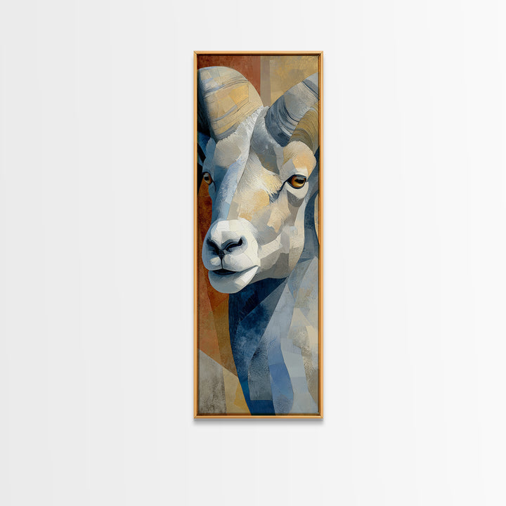 Modern Animal Portrait Canvas Print, Modern Art, Abstract Wall Art, Living Room Decor, Oil Painting, Modern, Neutral Decor, MOD-1x3-10
