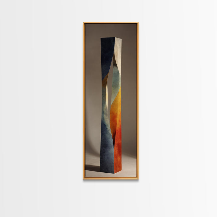 Minimal Sculpture Shapes Painted Framed Canvas Print, Modern Art, Luxury Decor, Living Room Decor, Modern, Digital Art, MOD-1x3-20