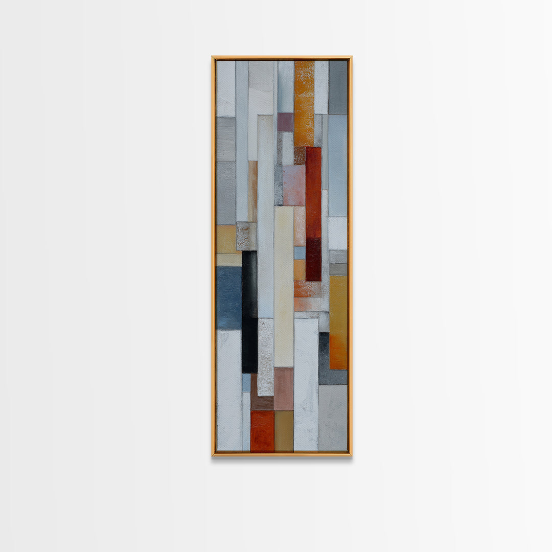 Urban Window Grid Transformed into Abstraction Canvas Print, Modern Art, Wall Art, Living Room Decor, Abstract Art, Modern, MOD-1x3-48