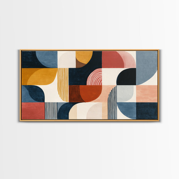 Clean Botanical Silhouette on Color Block Ground Canvas Print, Modern Art, Printable Wall Art, Living Room Decor, Modern, MOD-2x1-91