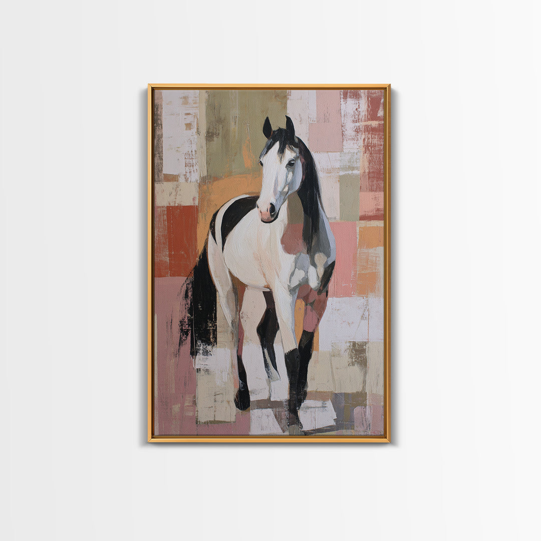 Contemporary Horse Portrait Canvas Print, Modern Art, Digital Art, Living Room Decor, Fine Art, Modern, Abstract Wall Art, MOD-2x3-71