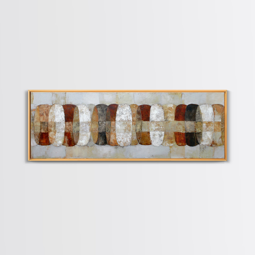 Monochrome Ink and Acrylic Mixed Media Look Framed Canvas Print, Modern Art, Bedroom Wall Art, Living Room Decor, Modern, MOD-3x1-12