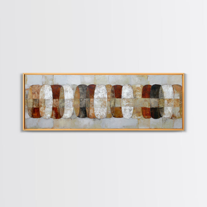 Monochrome Ink and Acrylic Mixed Media Look Framed Canvas Print, Modern Art, Bedroom Wall Art, Living Room Decor, Modern, MOD-3x1-12