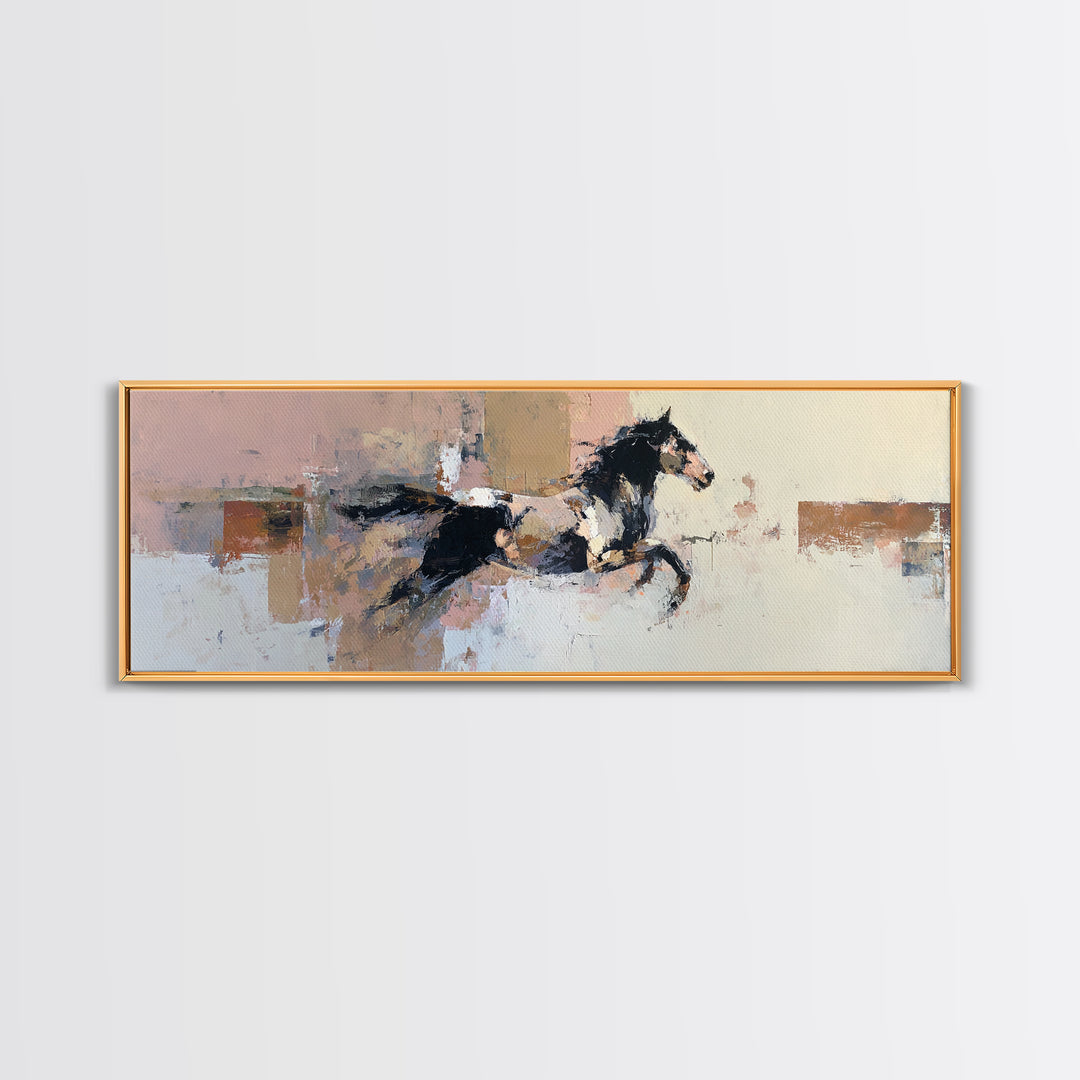 Contemporary Horse Portrait Framed Canvas Print, Modern Art, Contemporary Art, Living Room Decor, Modern, Wall Hanging, MOD-3x1-55