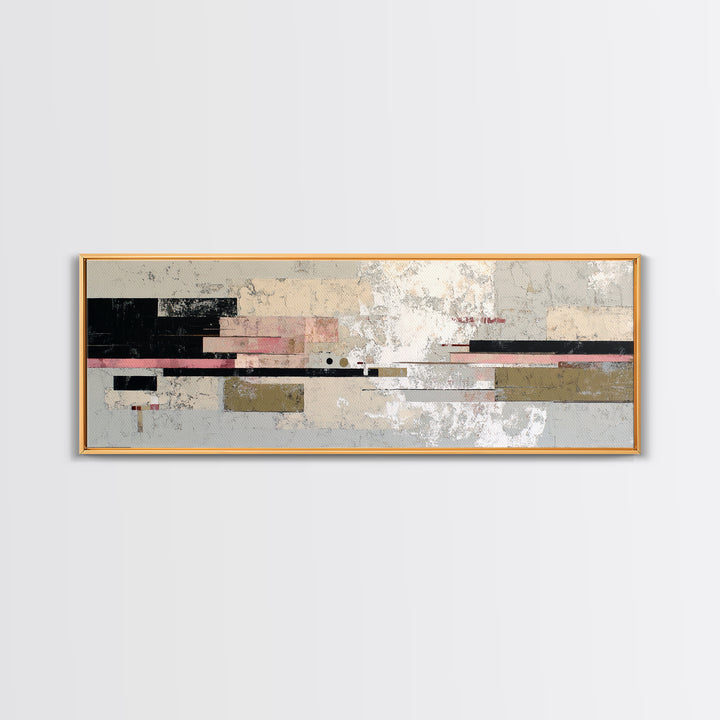 Geometric City Abstraction Framed Canvas Print, Modern Art, Contemporary Art, Living Room Decor, Abstract Art, Modern, MOD-3x1-68