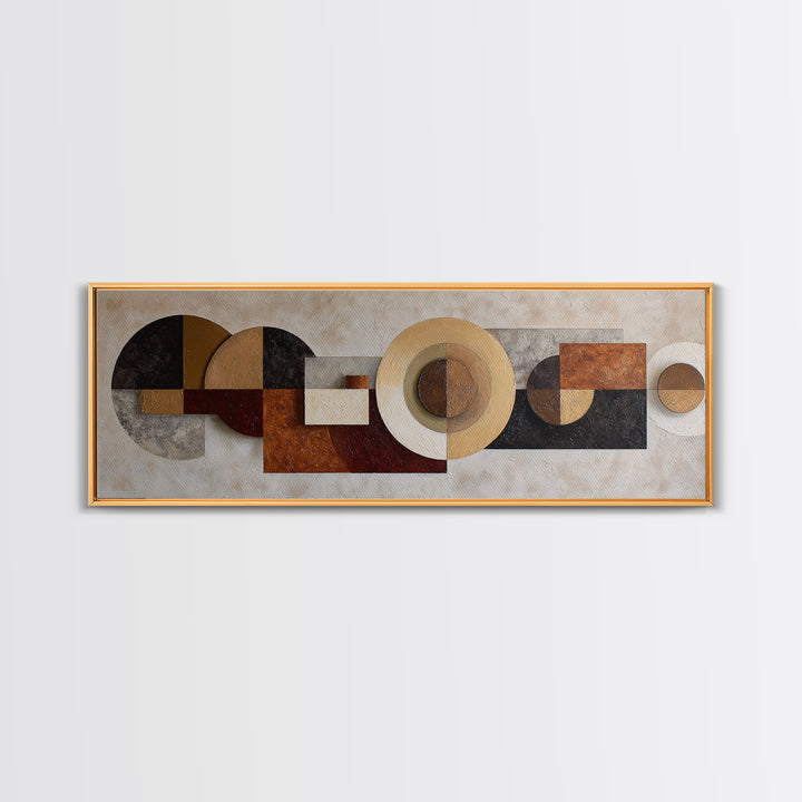 Minimal Sculpture Shapes Painted Framed Canvas Print, Modern Art, Wall Art, Living Room Decor, Fine Art, Modern, Artwork, MOD-3x1-72