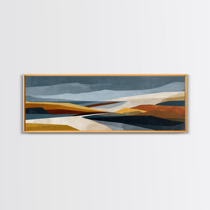 Modern Landscape with Simplified Horizon Framed Canvas Print, Modern Art, Set of 3 Prints, Living Room Decor, Oil Painting, MOD-3x1-73