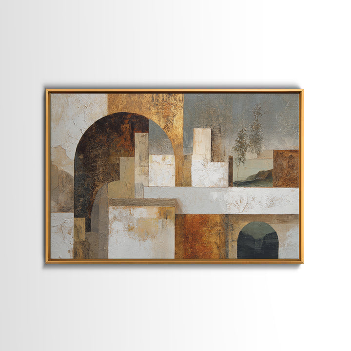 Architectural Arch Composition Framed Canvas Print, Modern Art, Living Room Decor, Abstract Art, Modern, Gallery Decor, MOD-3x2-25