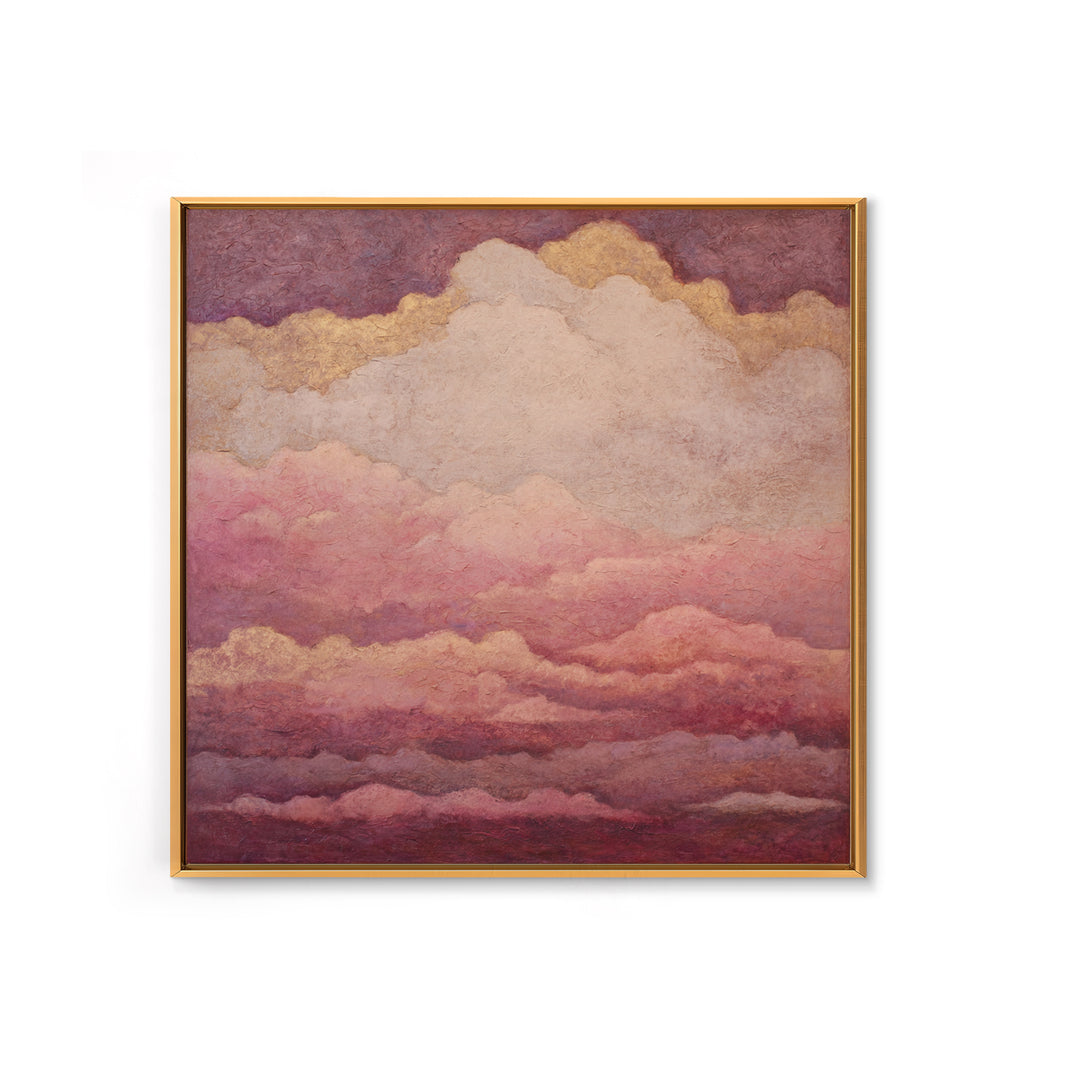 All Pink Cloudscape Framed Canvas Print, Monochrome Art, Digital Prints, Living Room Decor, Fine Art, Mono, Apartment Decor, MON-1x1-12