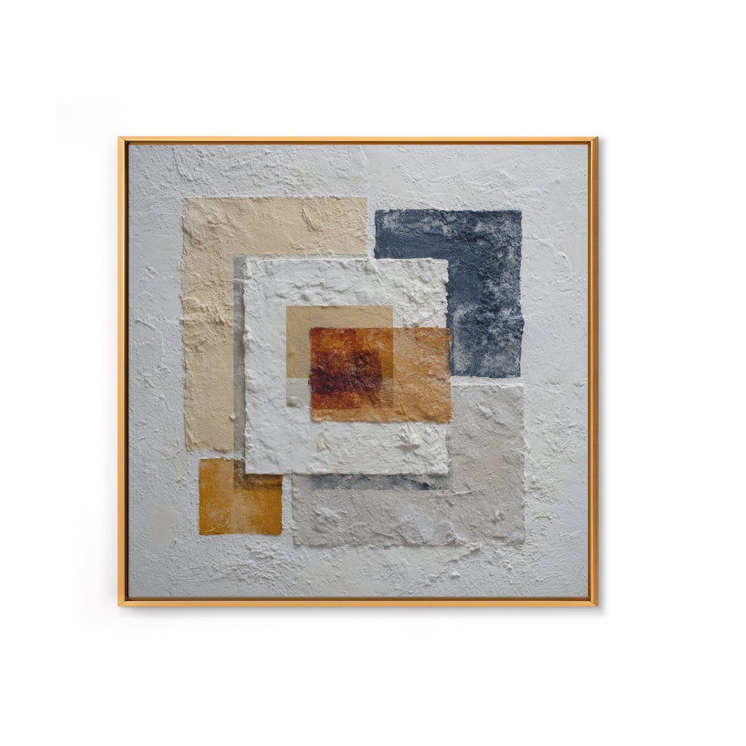 Ivory White Plaster Texture Composition Framed Canvas Print, Monochrome Art, Modern Decor, Living Room Decor, Fine Art, Mono, MON-1x1-29